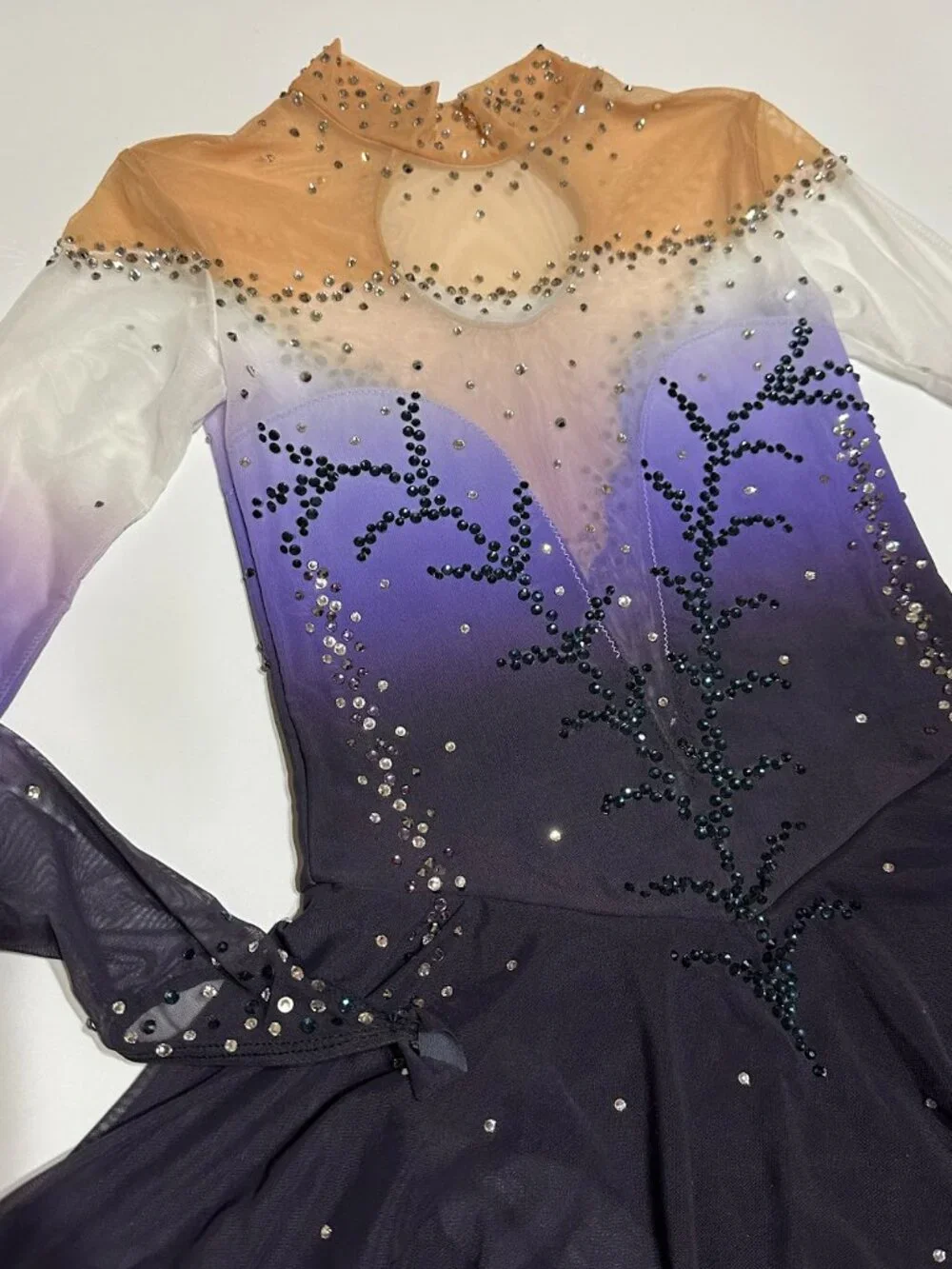 New Purple Navy Crystal Skating Dress Girls 10